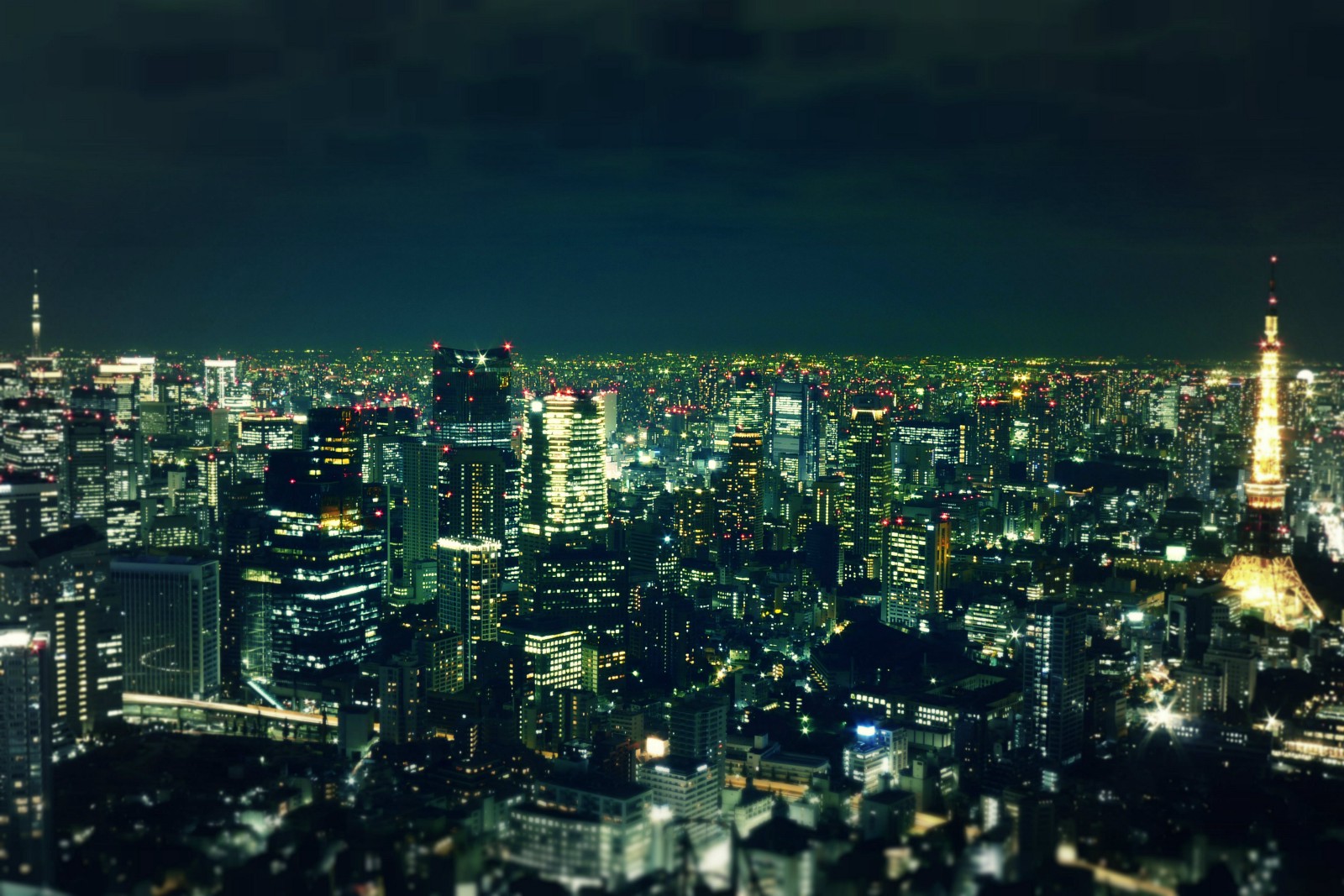 The night view of Tokyo from the Roppongi Hills observatory