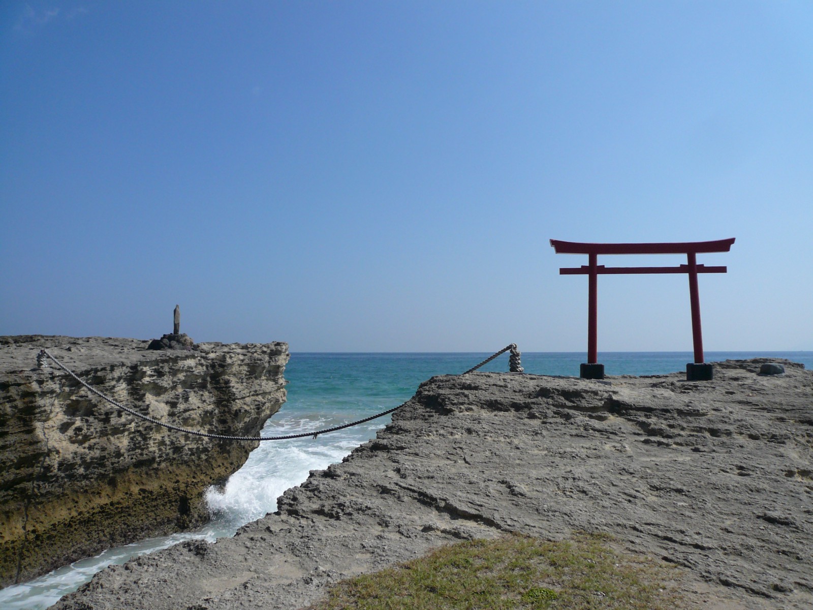 The Iconic Torii Gate at Shirahama Beach