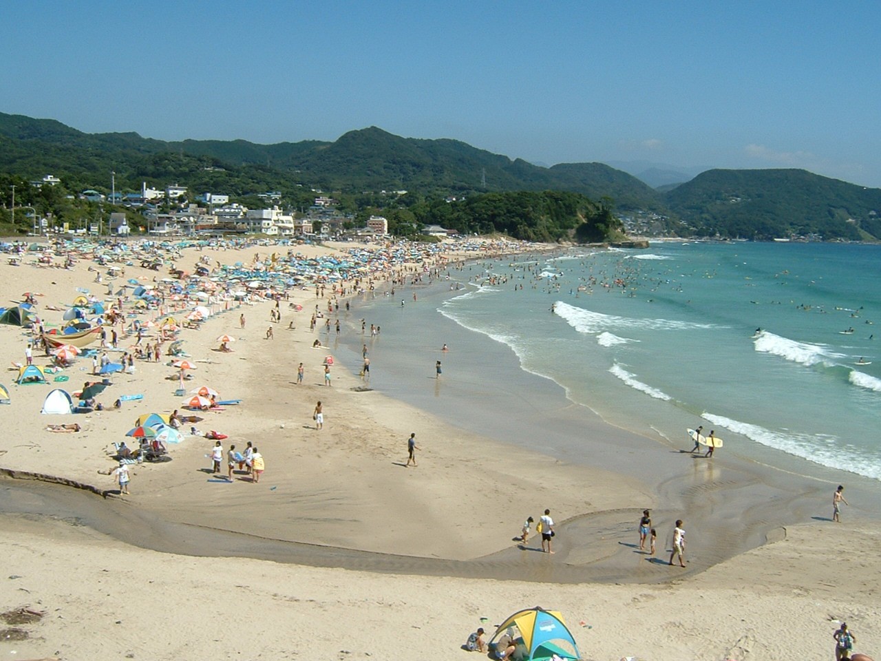 Crowded Shirahama Beach during Summer