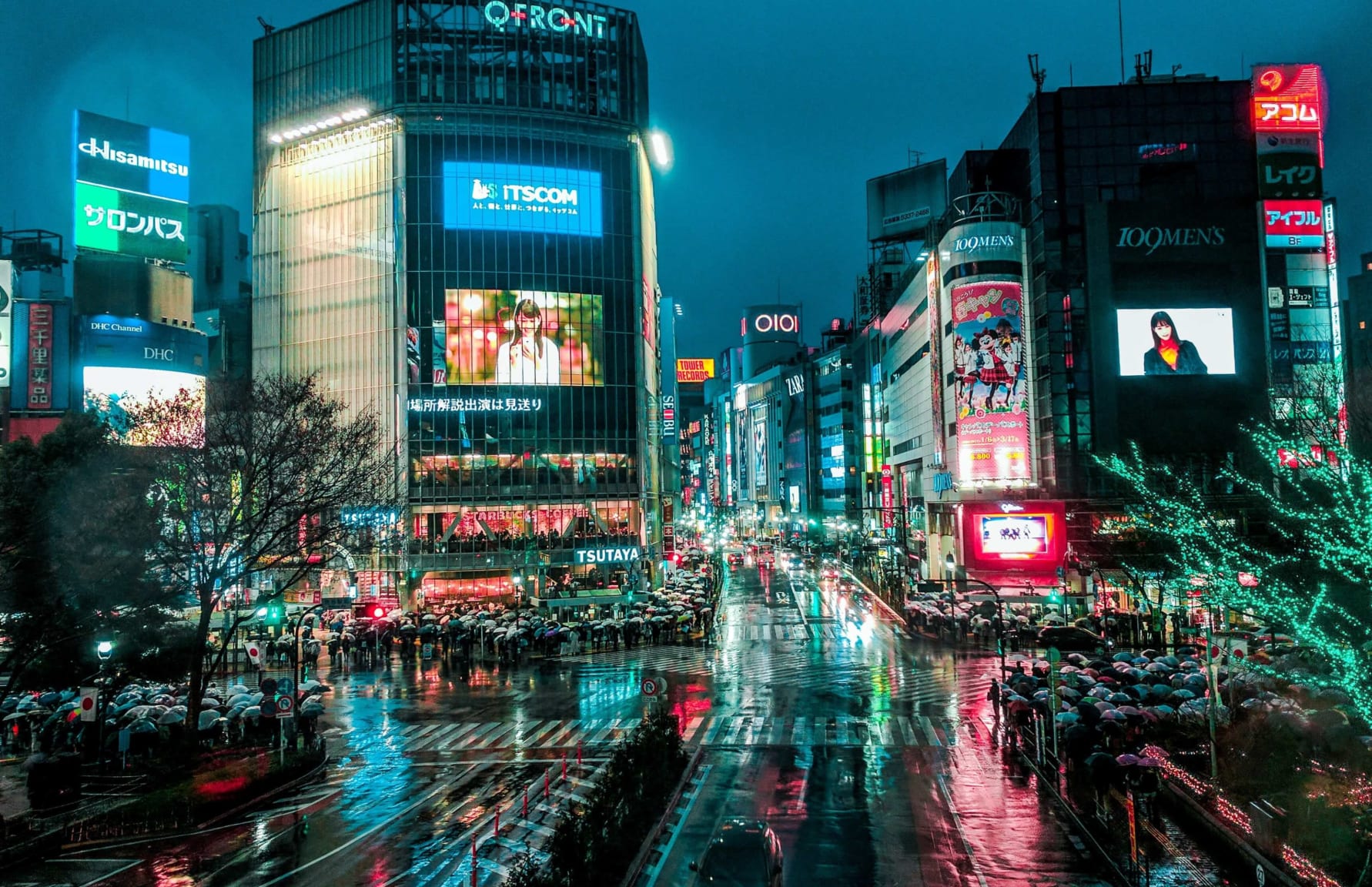 The night view of Shibuya Town