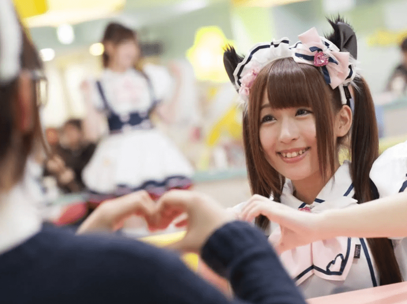 Maids serving at a maid cafe