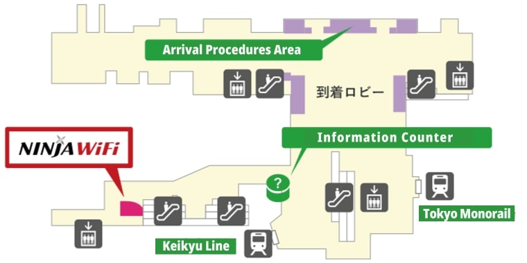 Map of Haneda Airport International Terminal 3 Counter