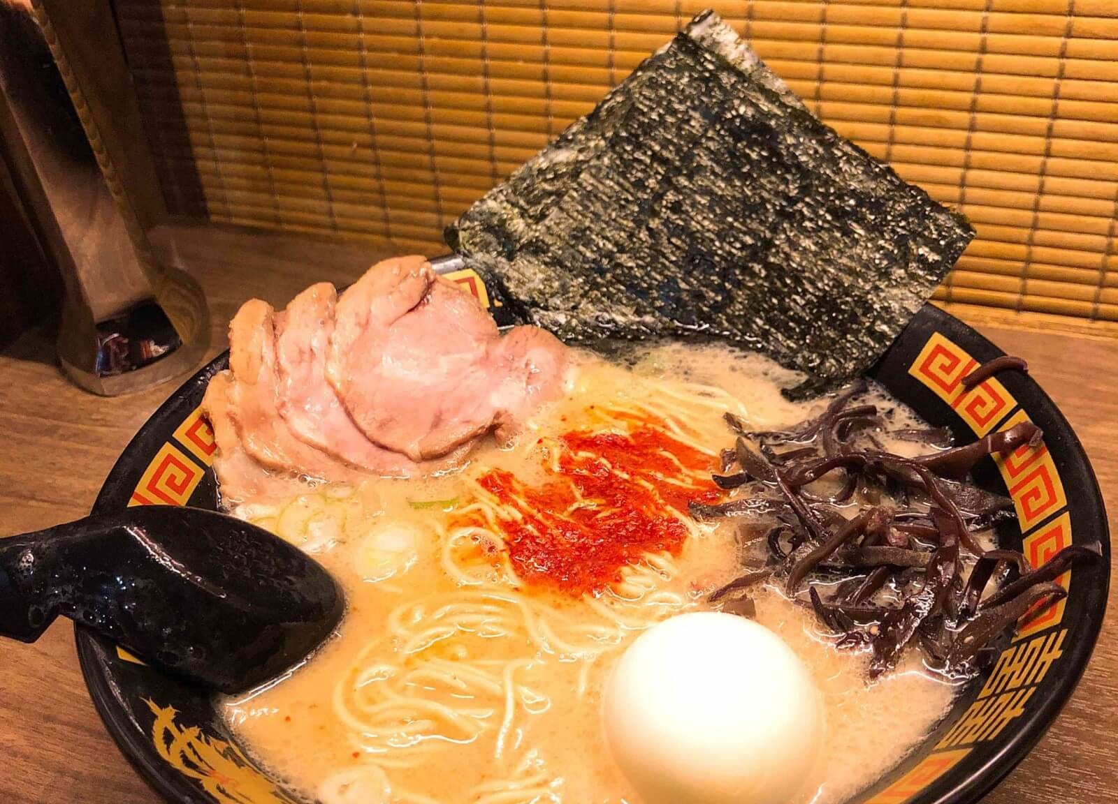 Ichiran Ramen topped with 5 ingredients