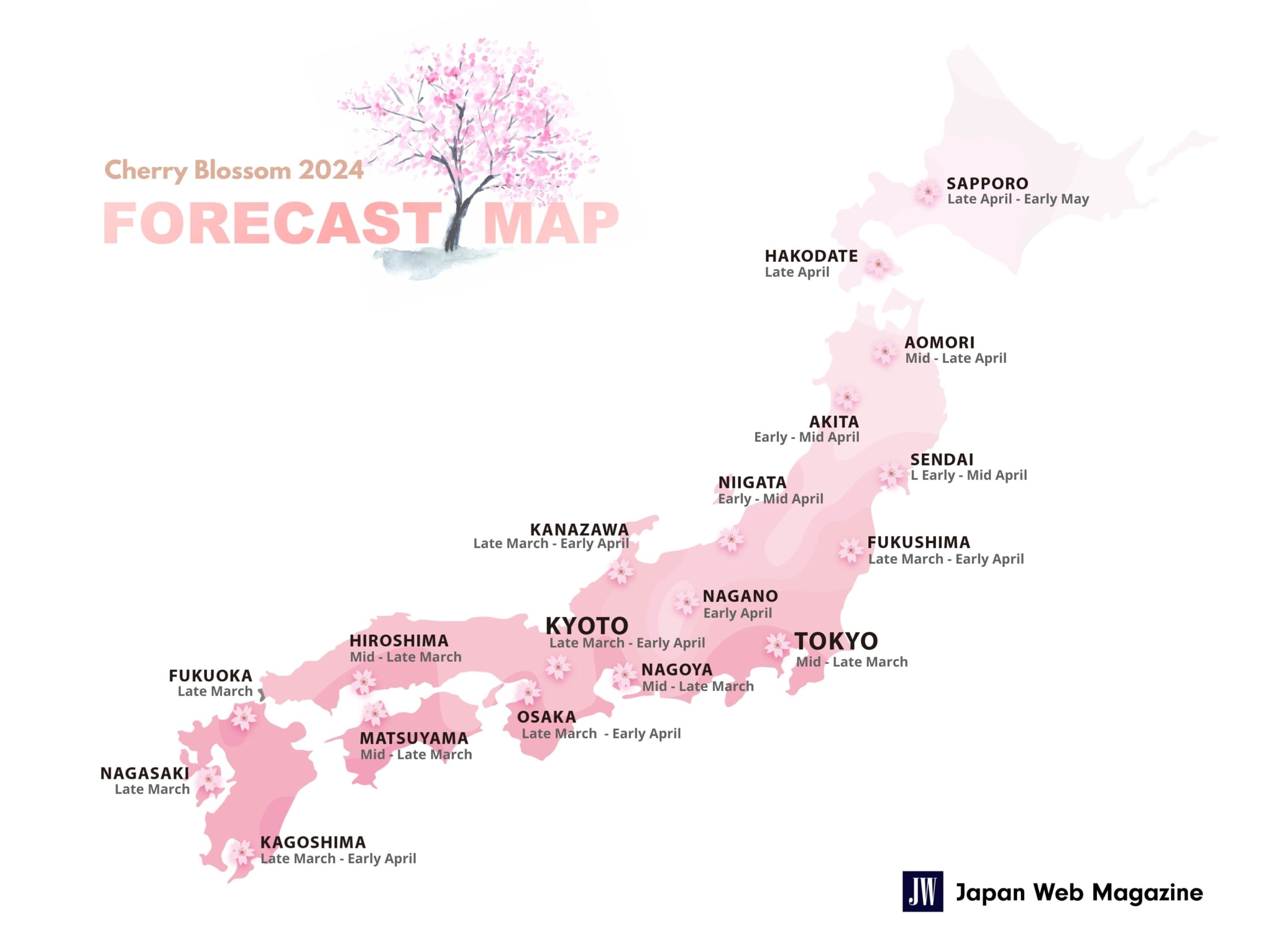 Cherry Blossom Forecast in Japan 2024 Japan Web Magazine