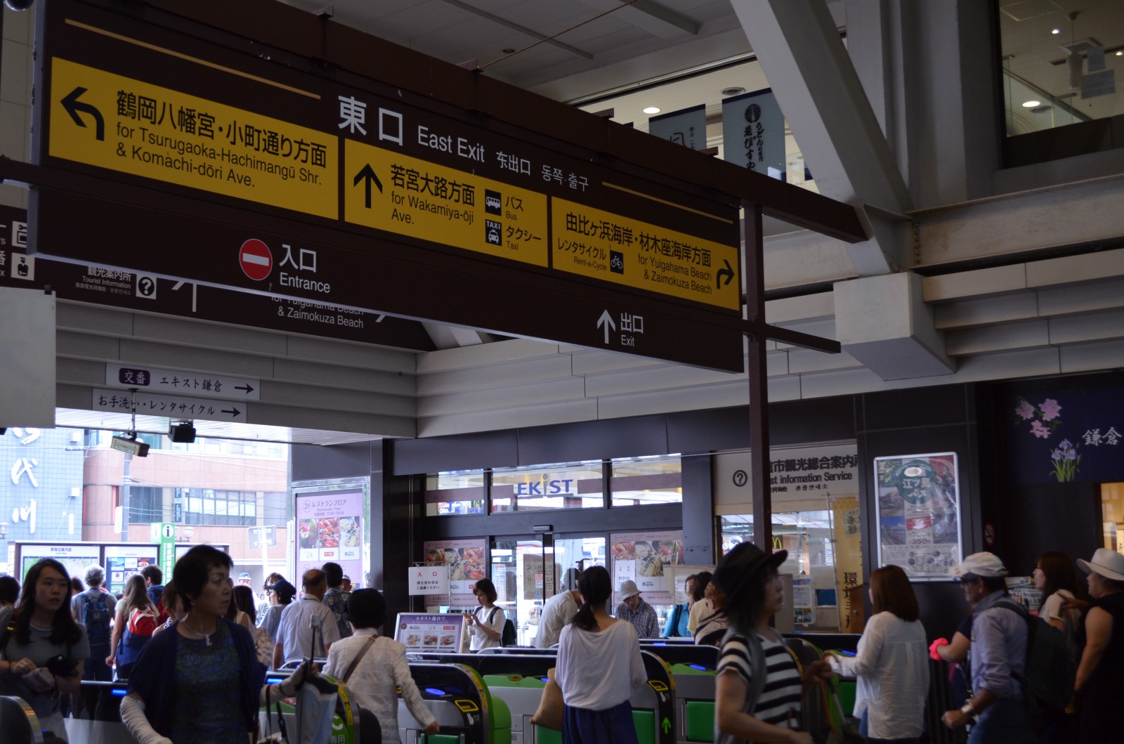 The ticket gates at Kamakura Station