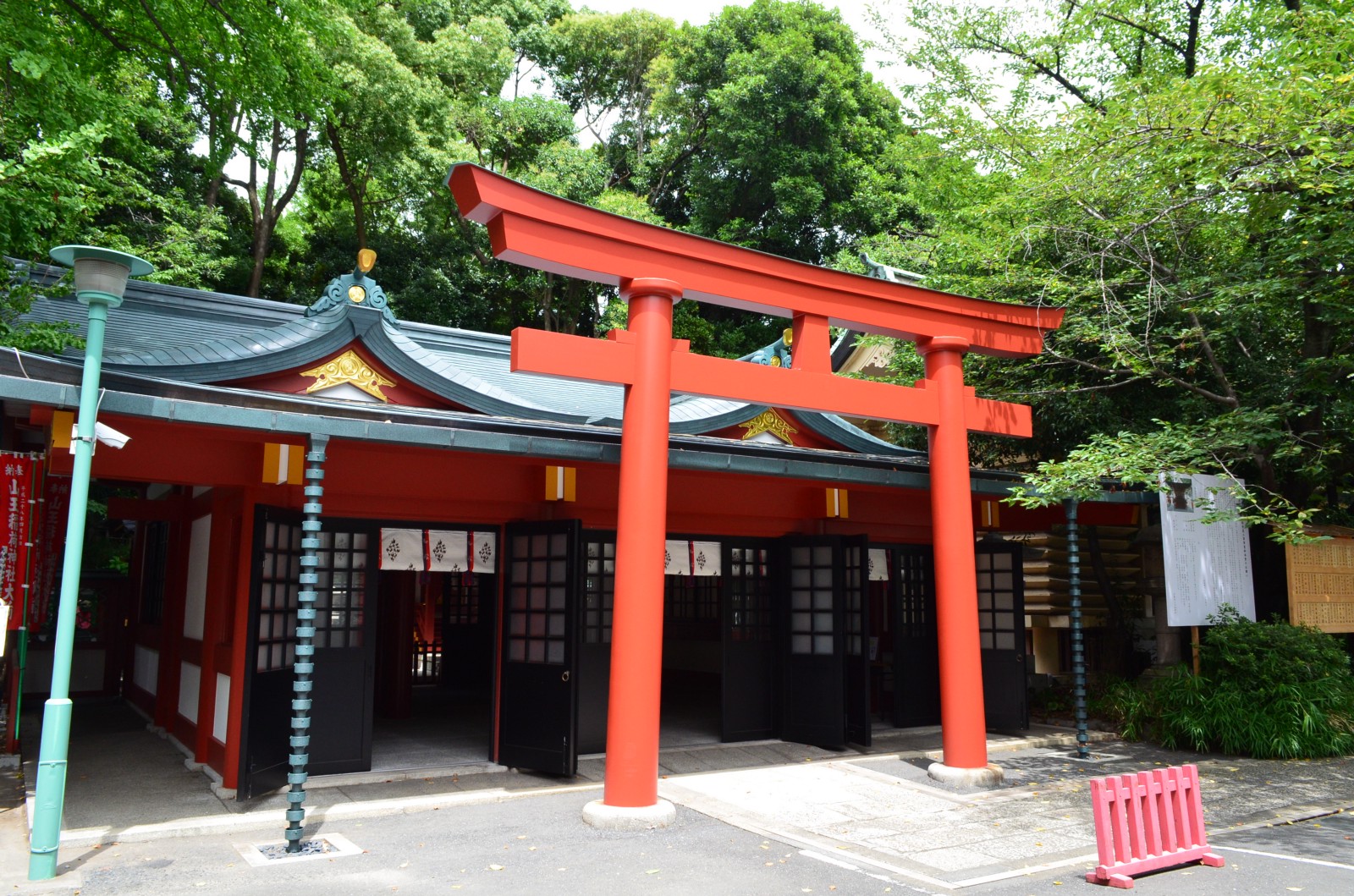 Hie Shrine the Hidden Shrine in Tokyo with Red Torii 