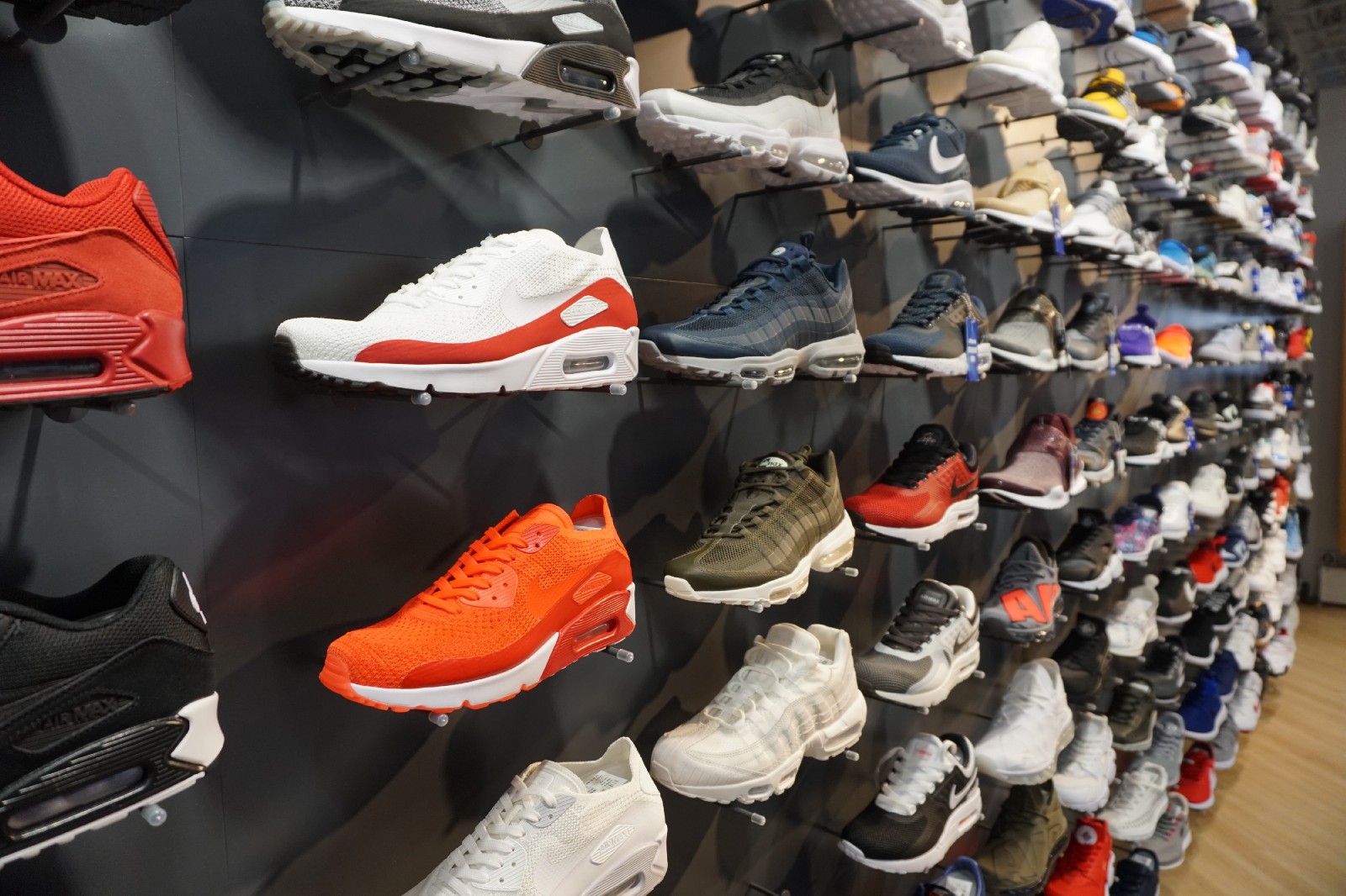The collection of cool kicks at a sneaker store in Shinjuku