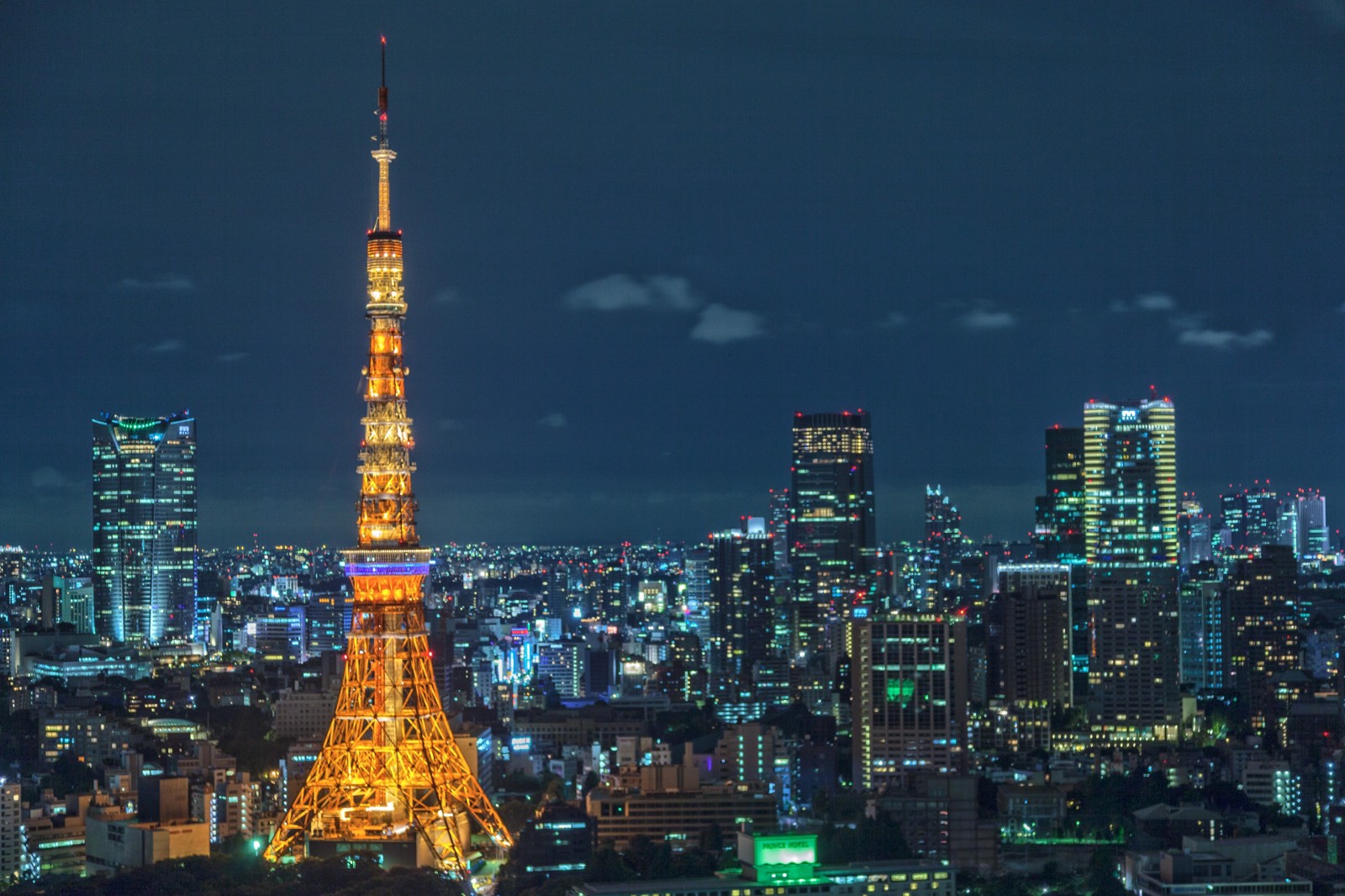 Tokyo by Night: Tokyo Tower and high-rise buildings
