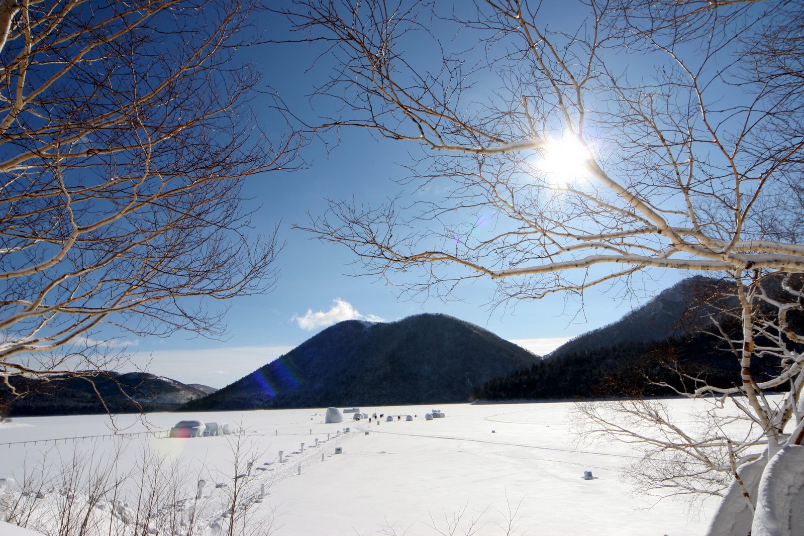 The ice village of Lake Shikaribetsu in Hokkaido