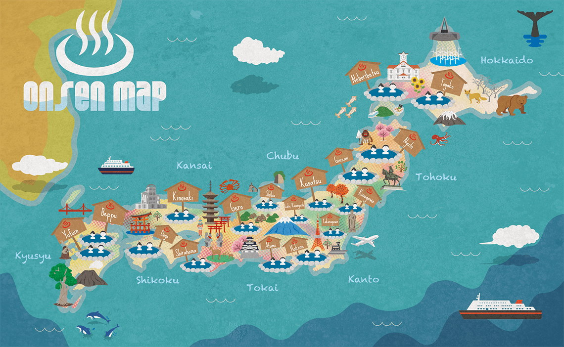 Best Hot Springs in Japan : Japan Onsen Map