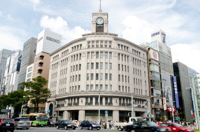 The symbolic building of Ginza Wako