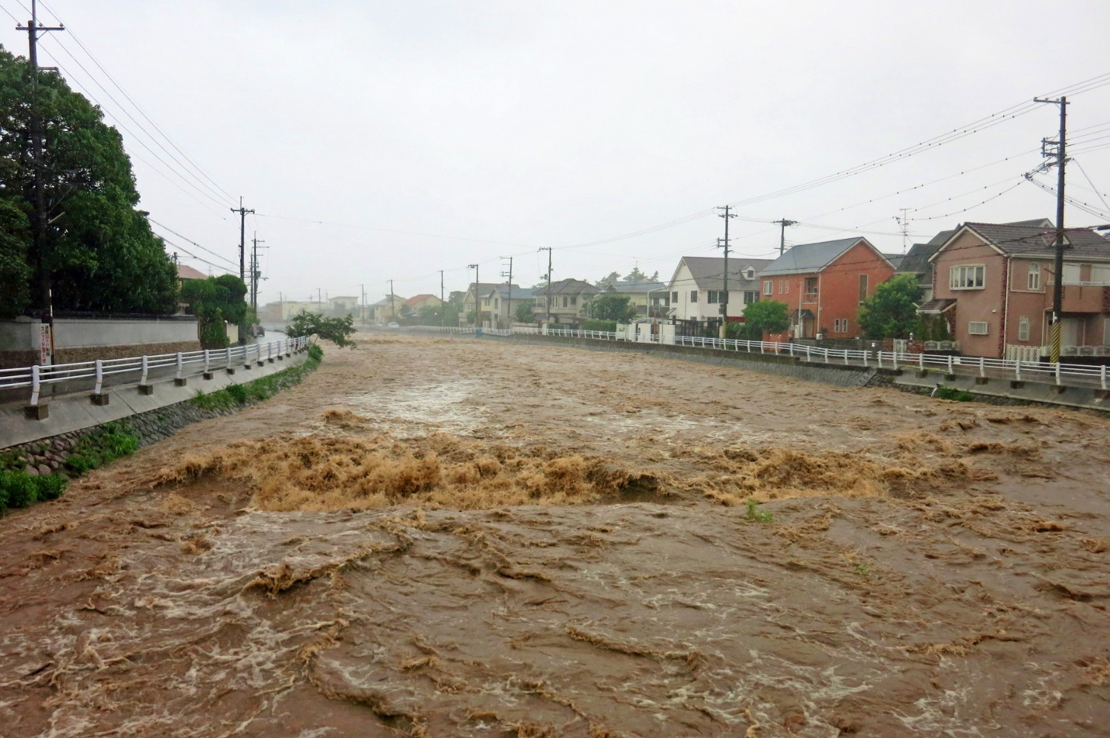 River flooding caused by a typhoon