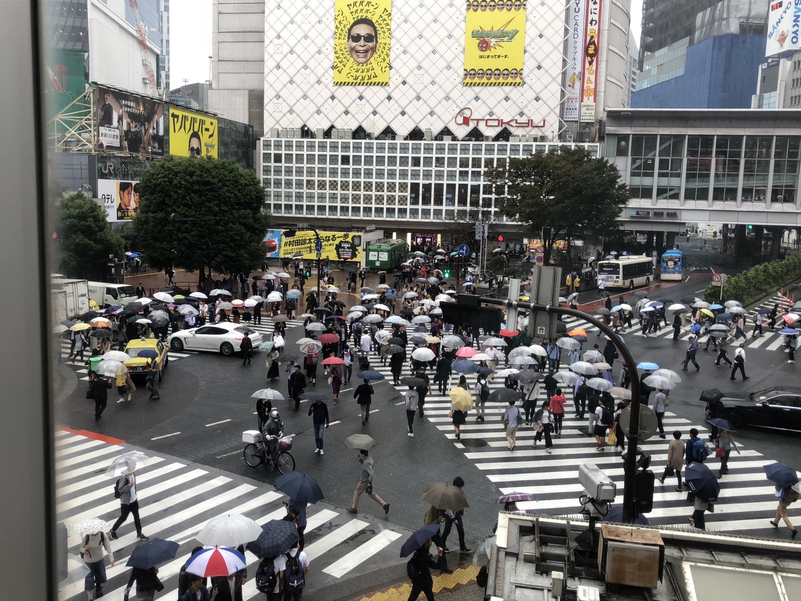 The view of Shibuya Crossing from STARBUCKS Shibuya Tsutaya store