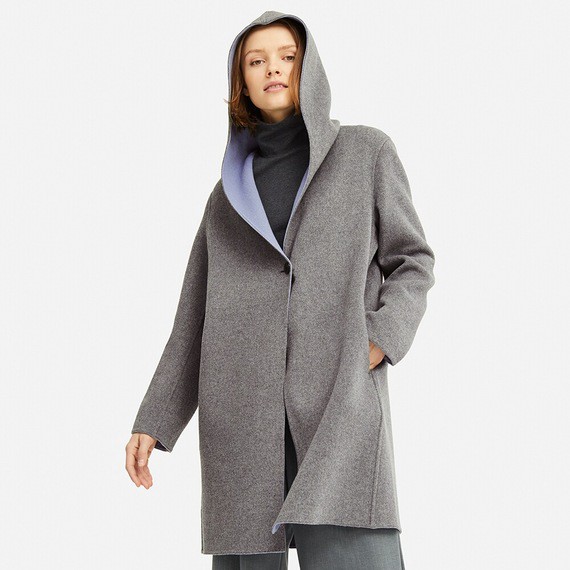 Uniqlo double shop face hooded coat