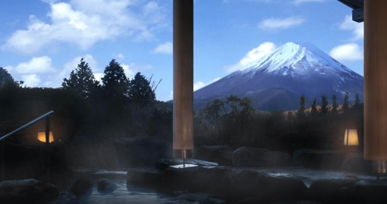 Onsen with a view of Mt.Fuji