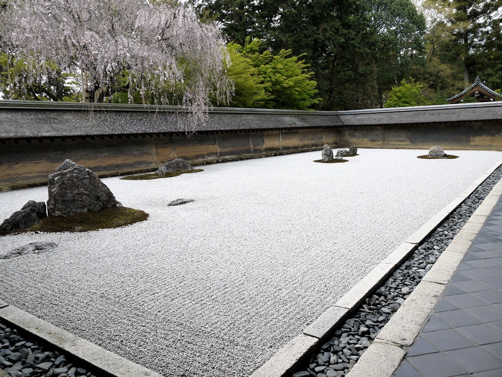 The rock garden of Ryoanji Temple