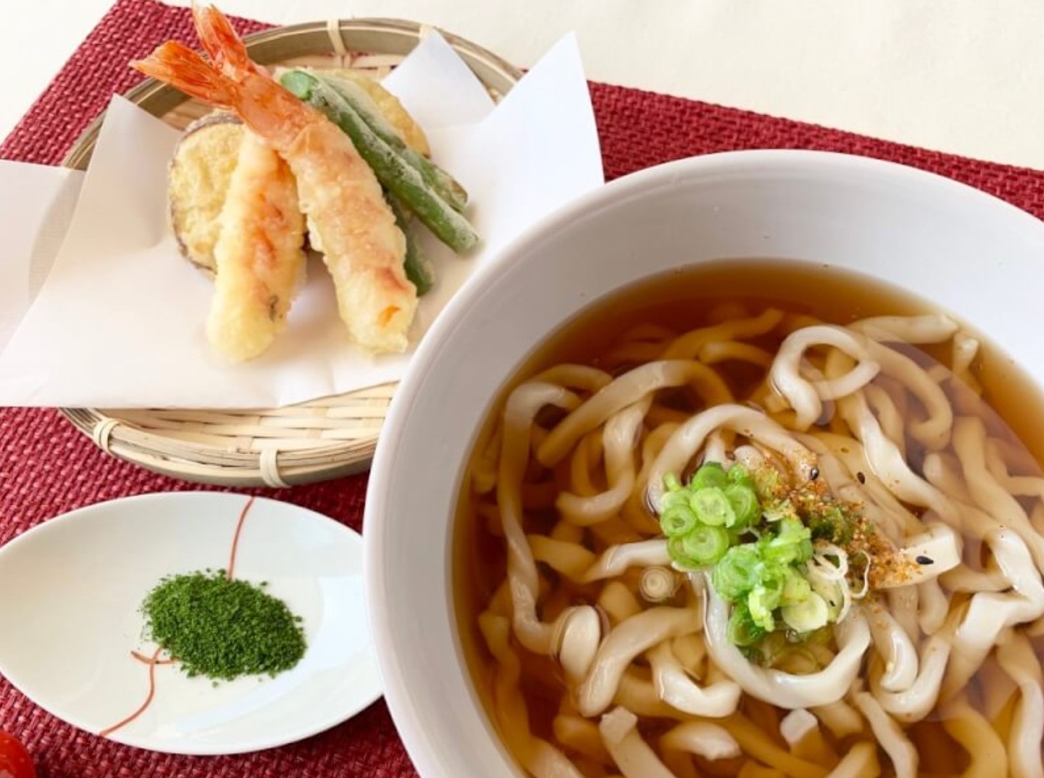 Handmade udon noodles & Tempura shrimp