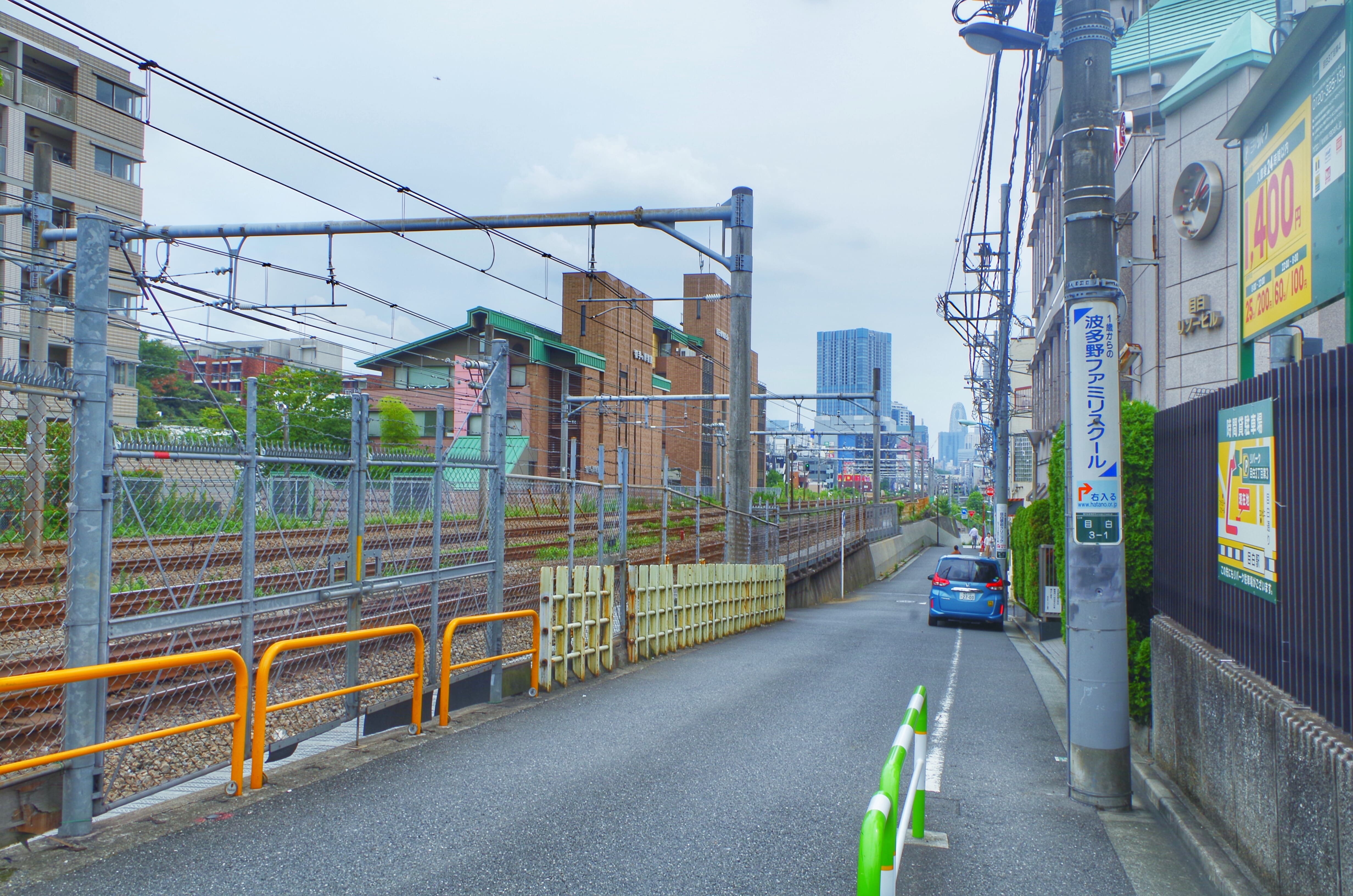 The line of the railway at Mejiro Station