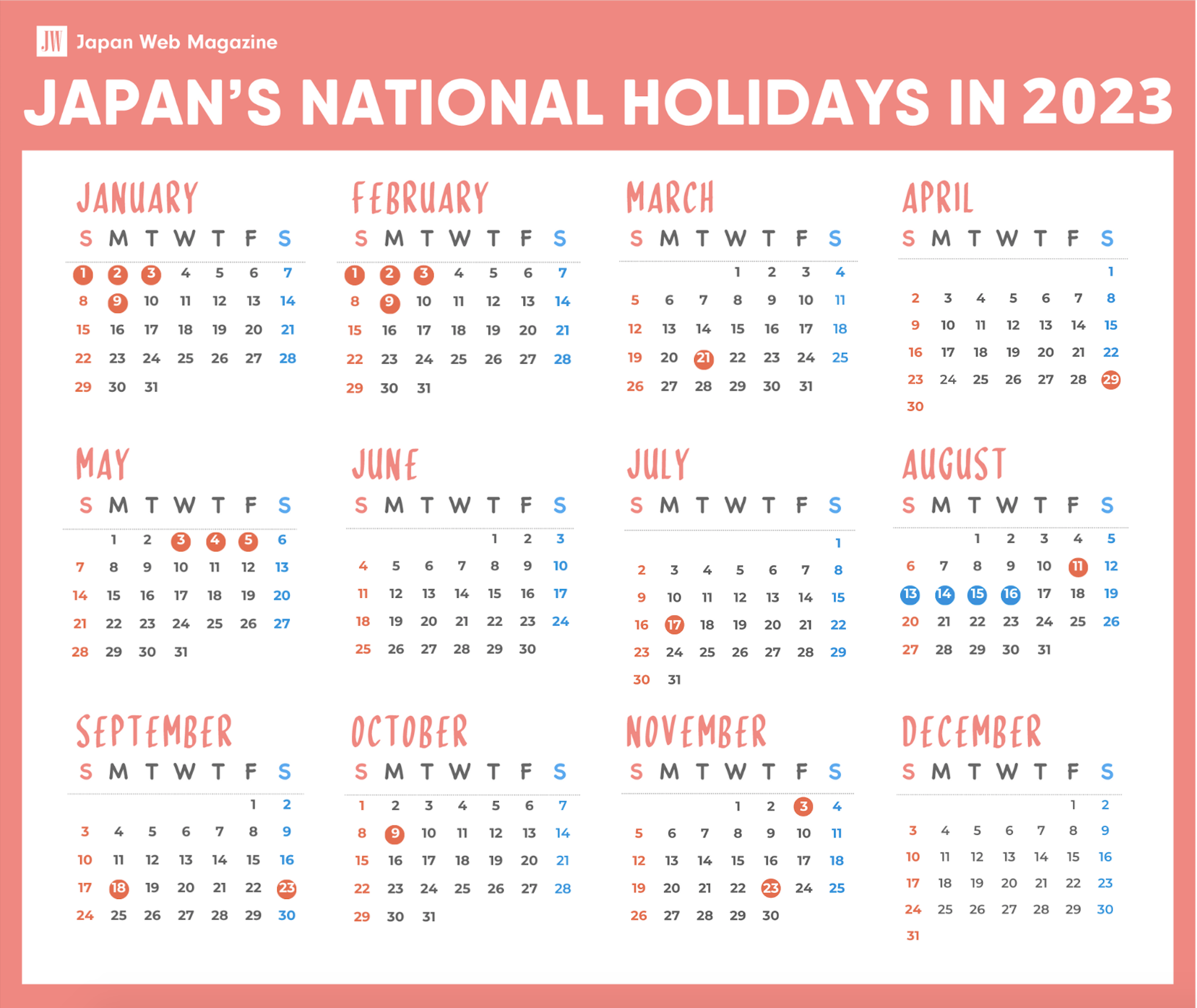 Japanese National Holidays in 2023 - Japan Web Magazine