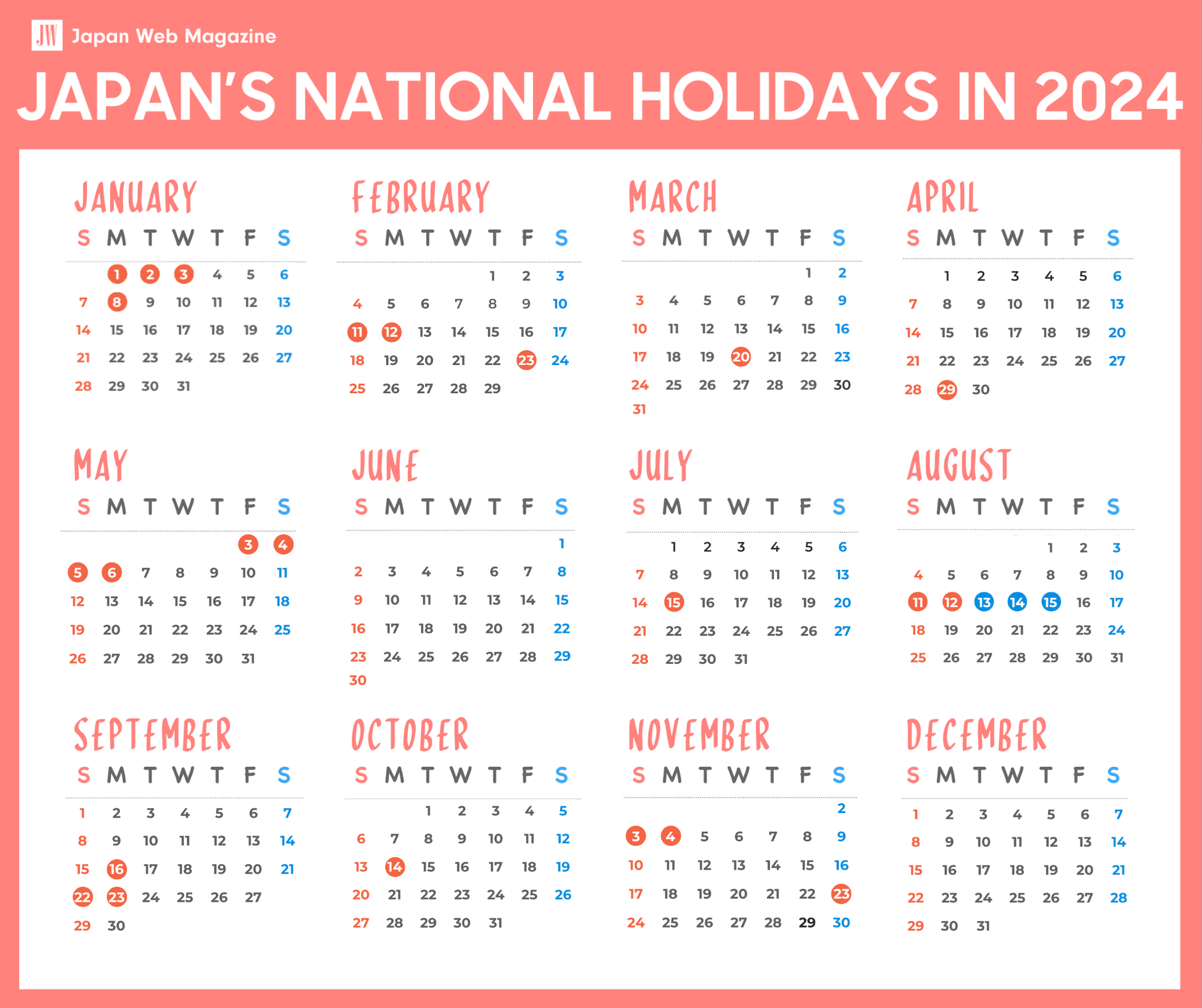 Japan Public Holidays 2024 - Japan Web Magazine Japan Public Holidays 2024 - Japan Web Magazine