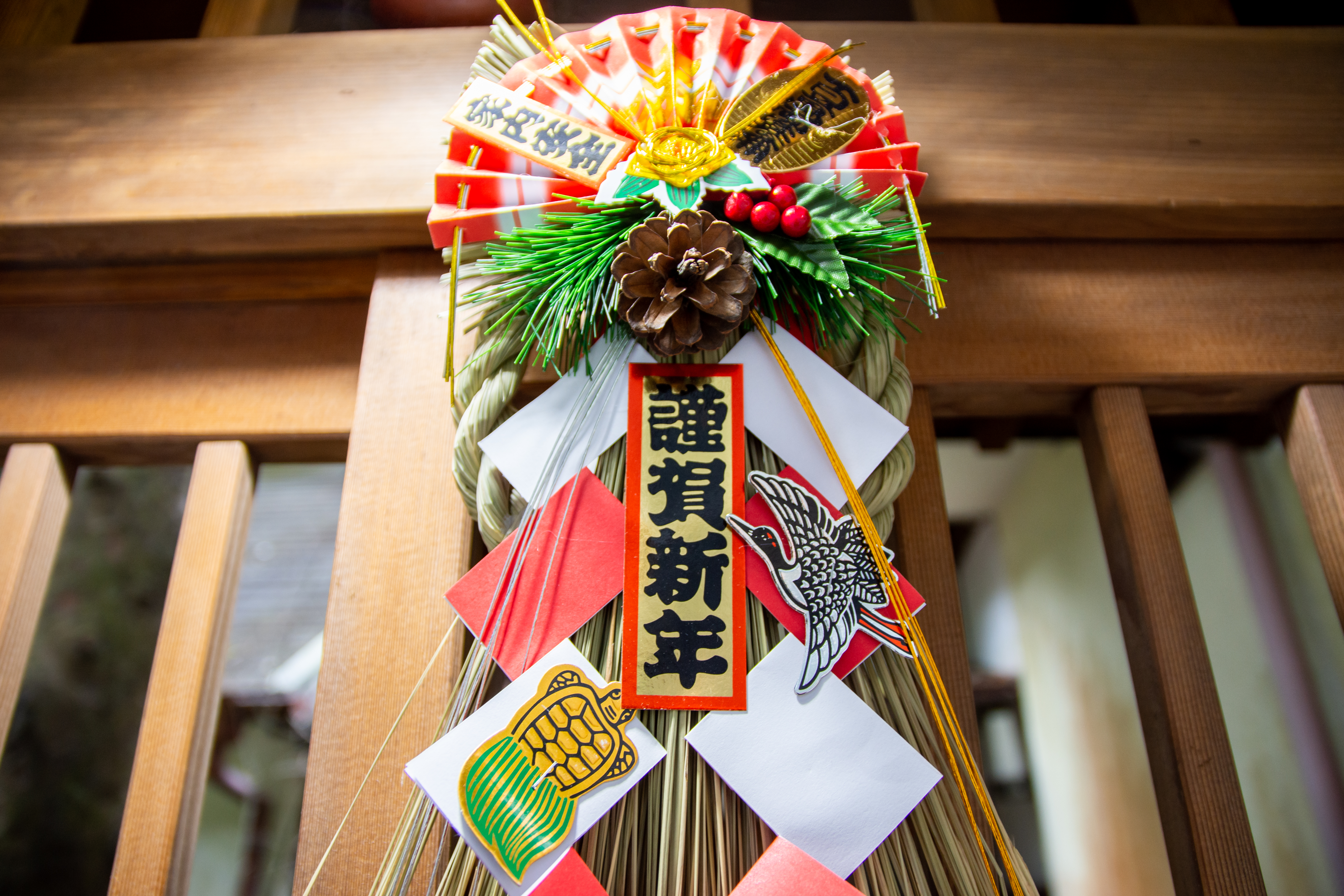 Japanese Shimenawa New Year's decoration Handmade rice ear decoration K-640 36cm 
