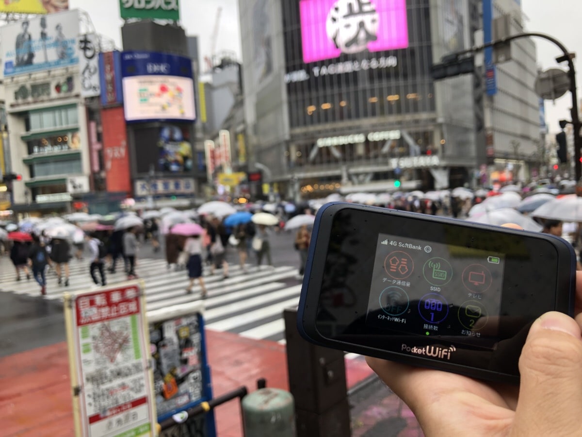 Using a Pocket WiFi (501 HW) at Shibuya Crossing