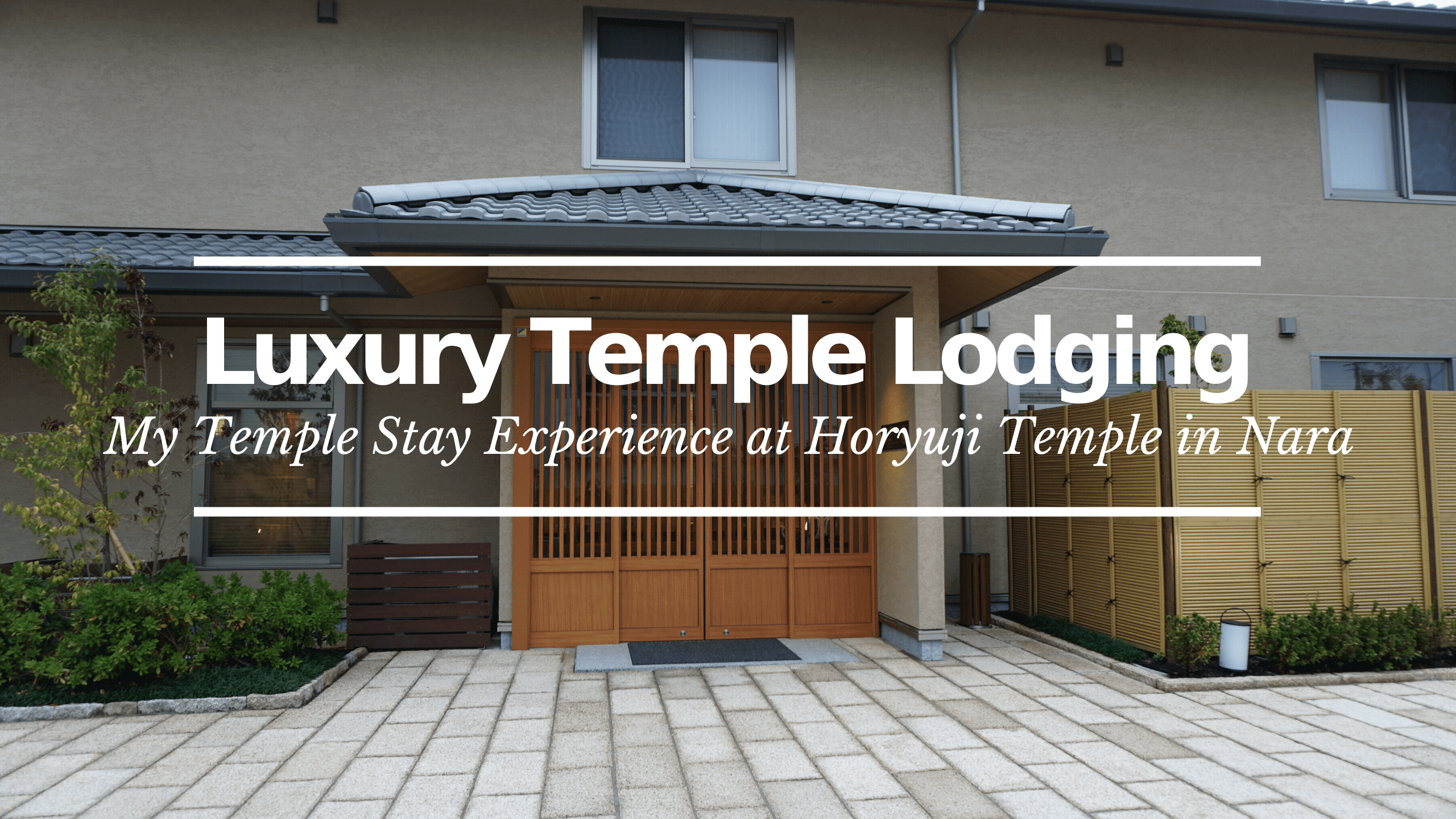 Luxury Temple Lodging at Horyuji Temple, Nara