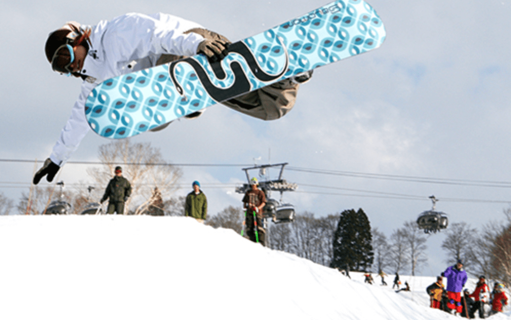 Snowboarder at Nozawa Onsen Snow Resort