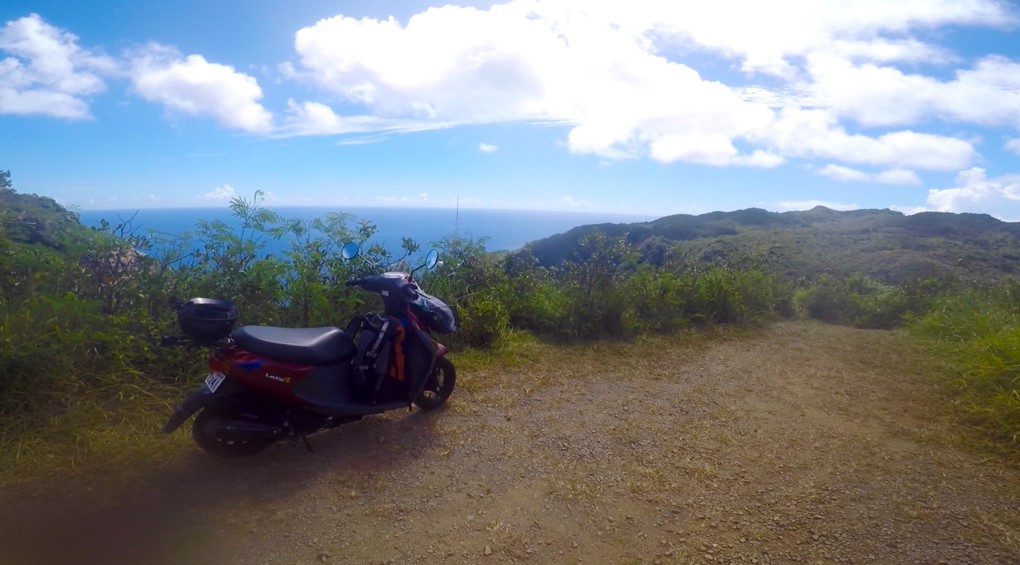 Motorcycle at an observatory in Chichijima Island