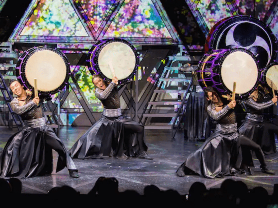 Drum Tao's performers with digital projection