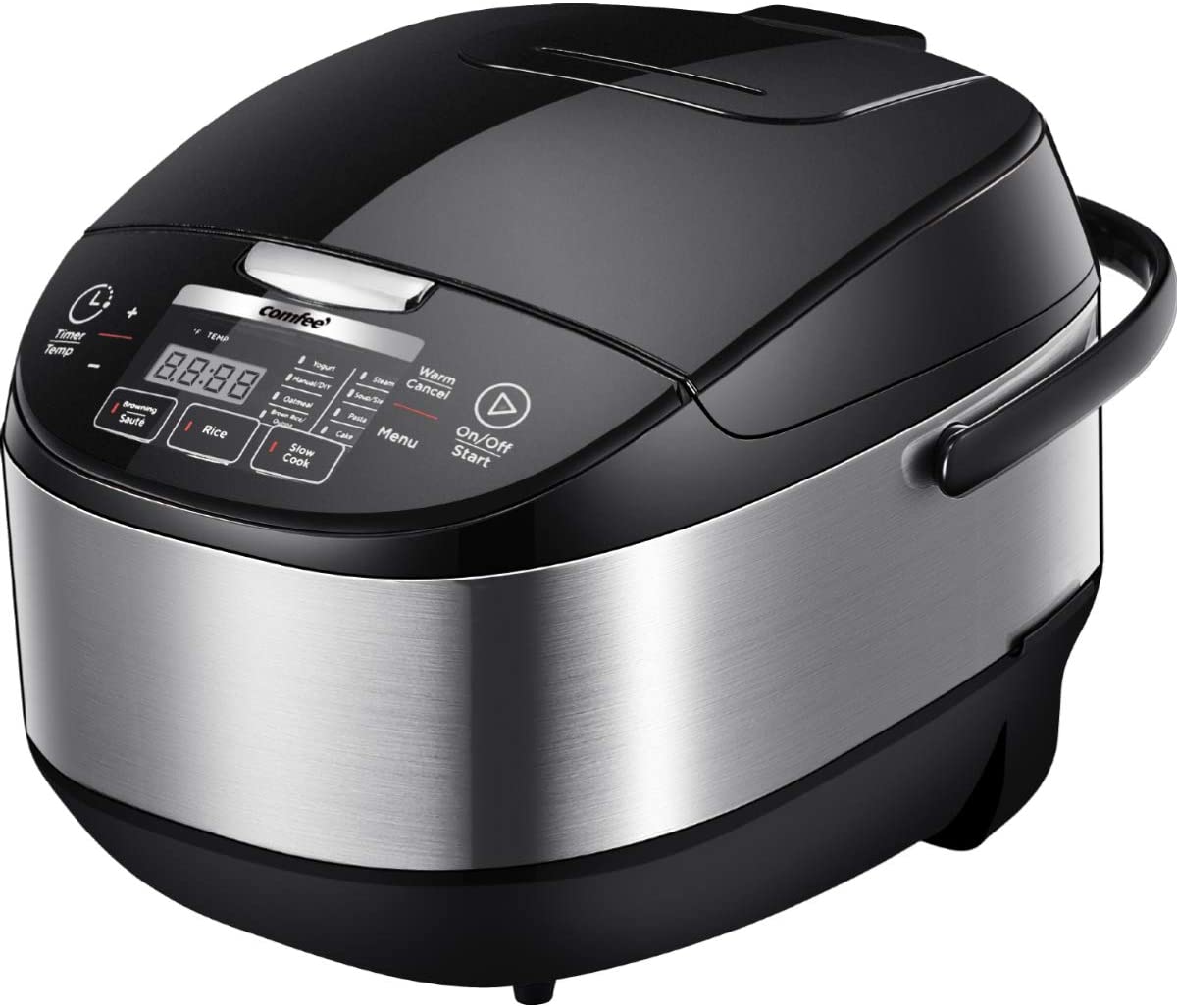COMFEE' 5.2Qt Asian Style Programmable All-in-1 Multi Cooker, Rice Cooker, Slow cooker, Steamer, Sauté, Yogurt maker, Stewpot with 24 Hours