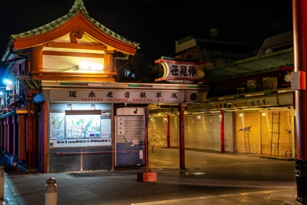 Nakamise Shopping Street At Night 600x400 