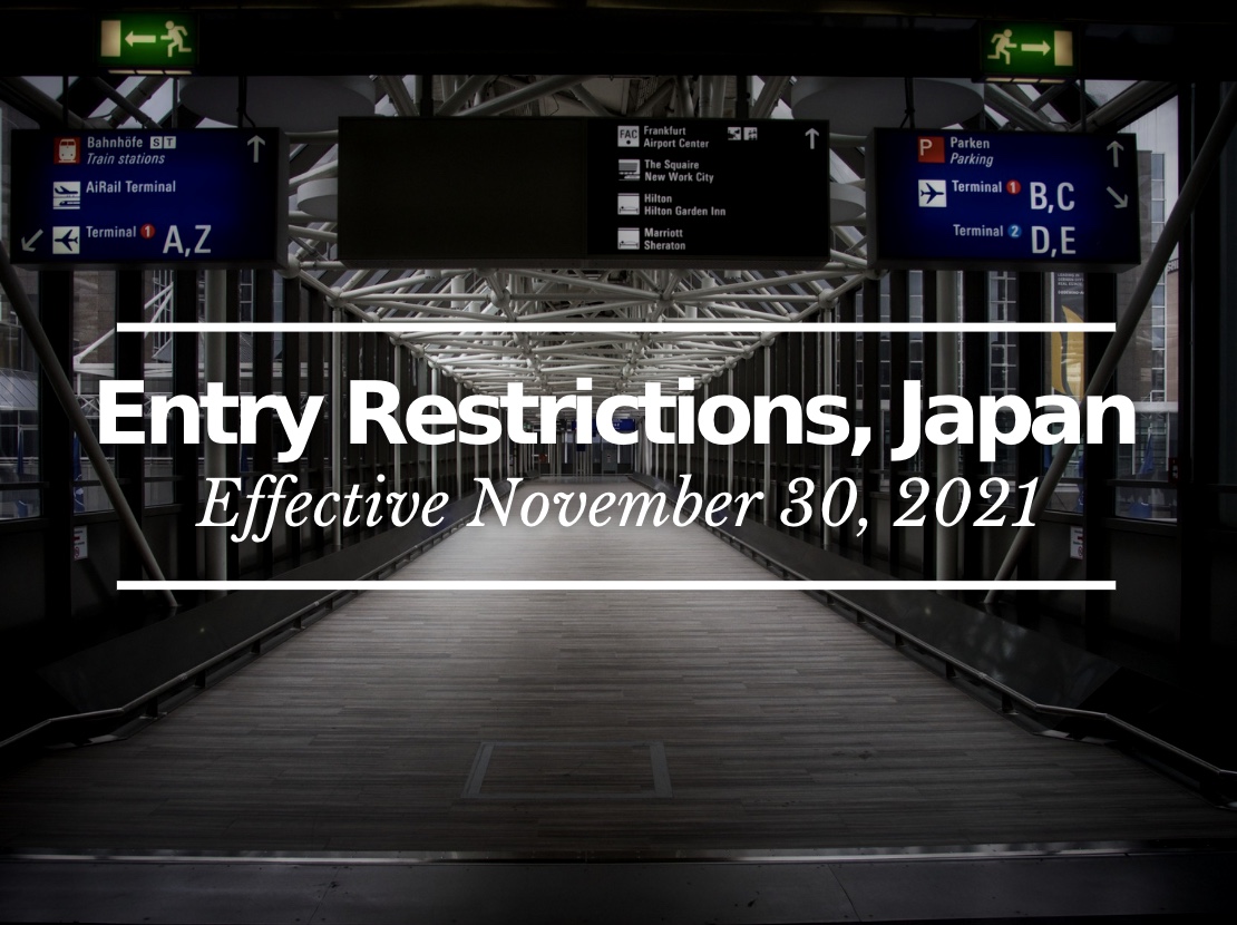 New entry restrictions for Japan