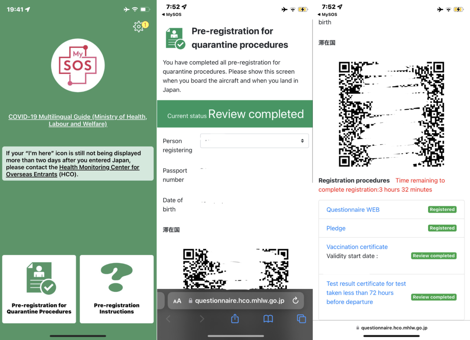 How to use the MySOS Application for Entering/Returning to Japan