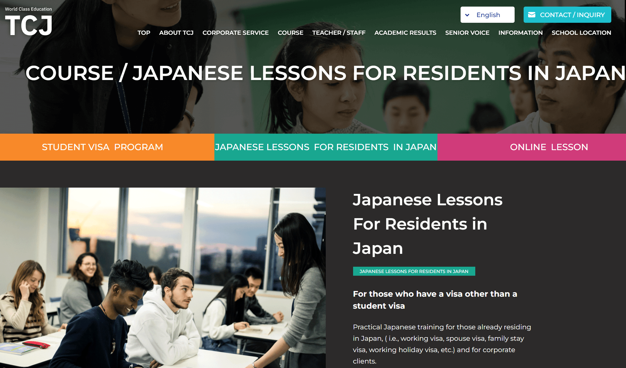 Tokyo Central Japanese Language School website
