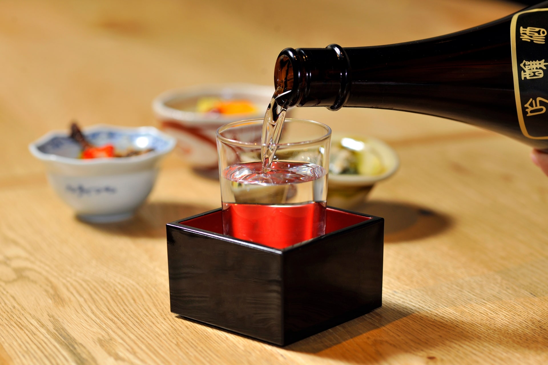 serving sake with food