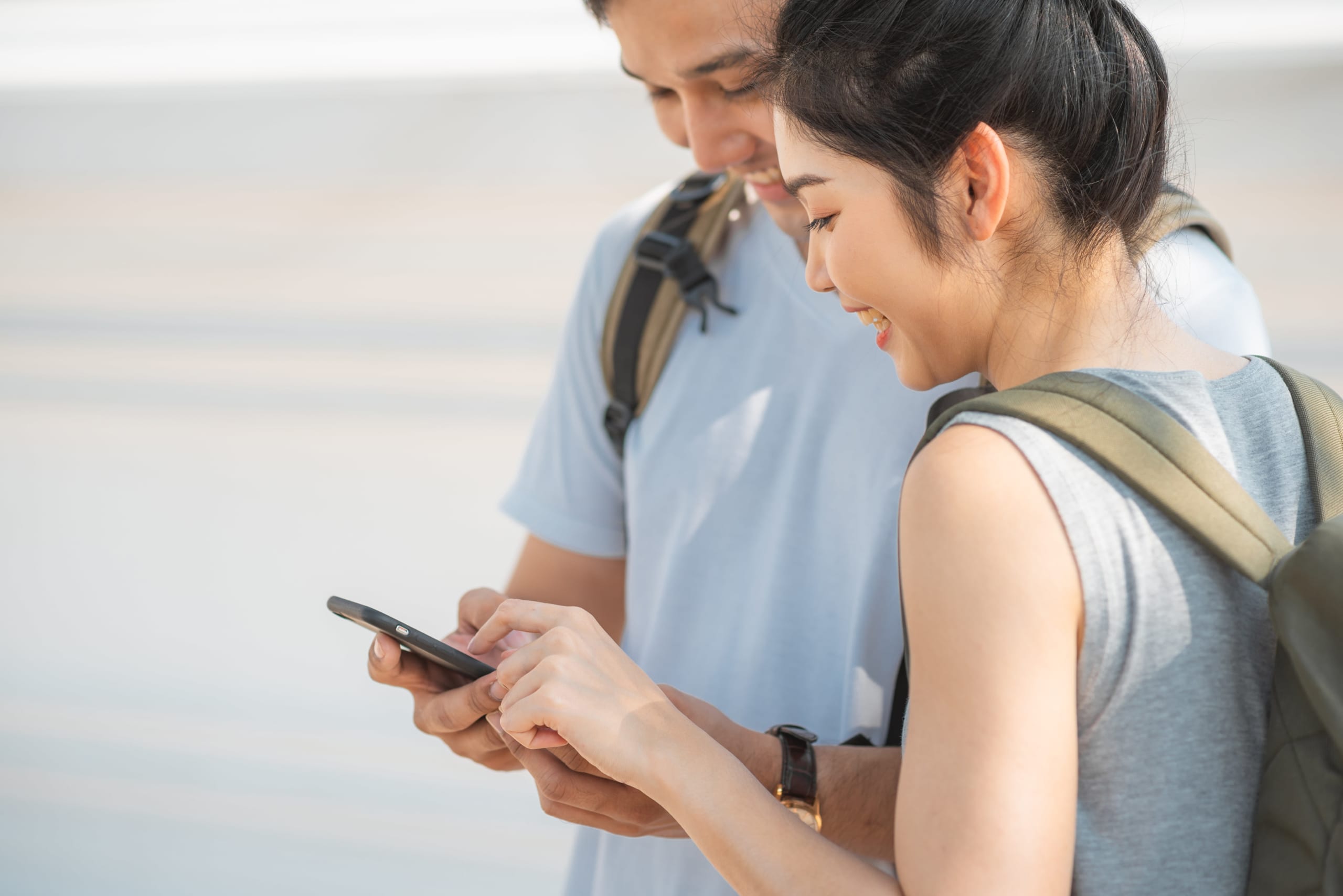 couple using a smartphone 2