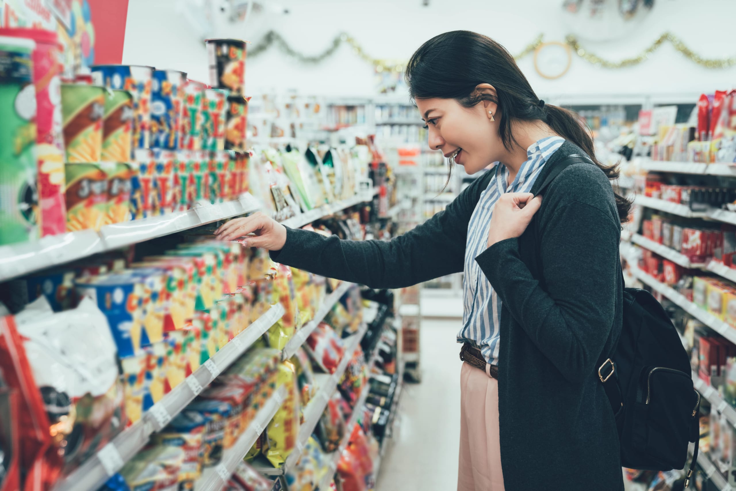 Lady in convenience sotre