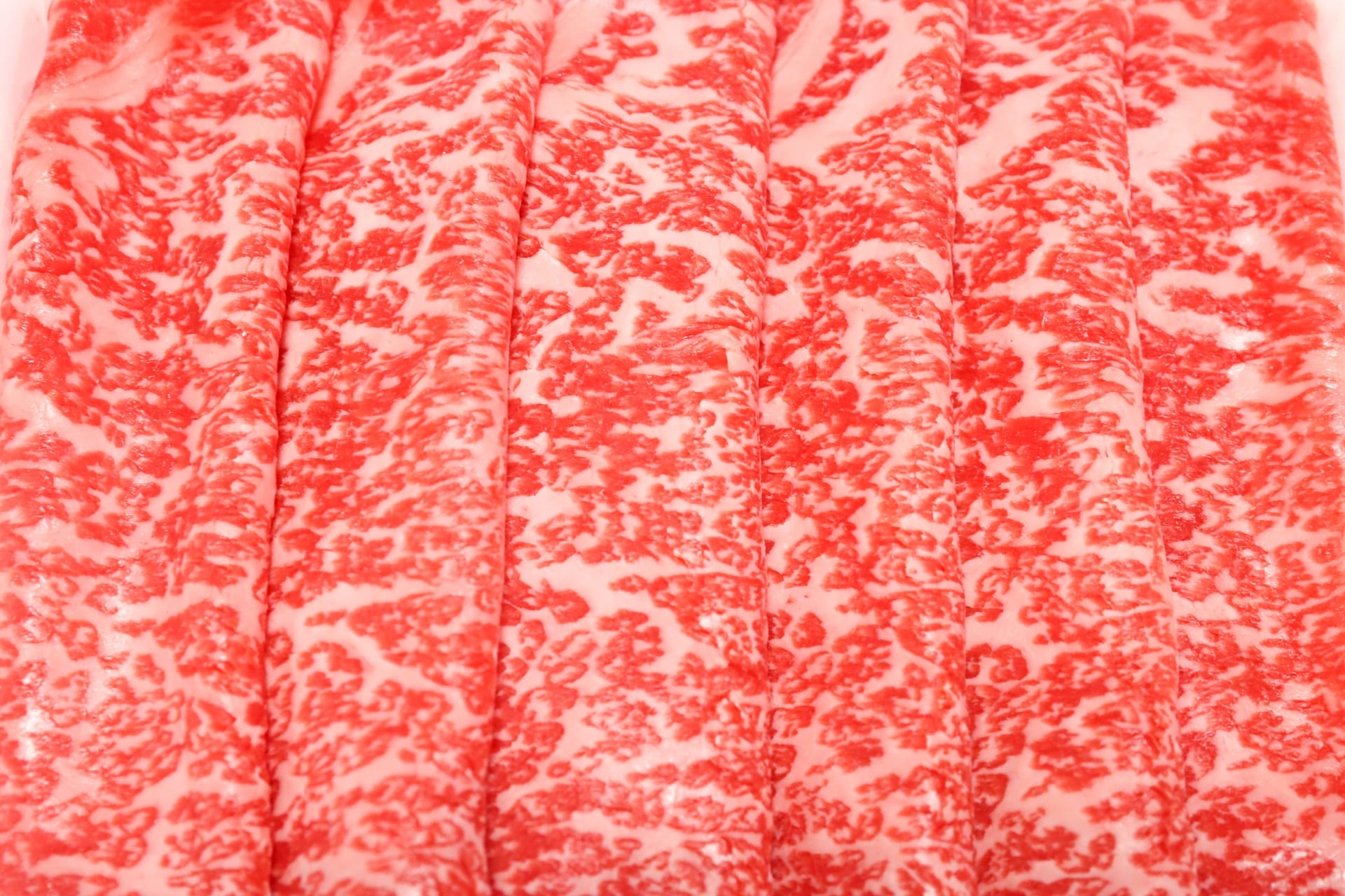 Marbled beef slices