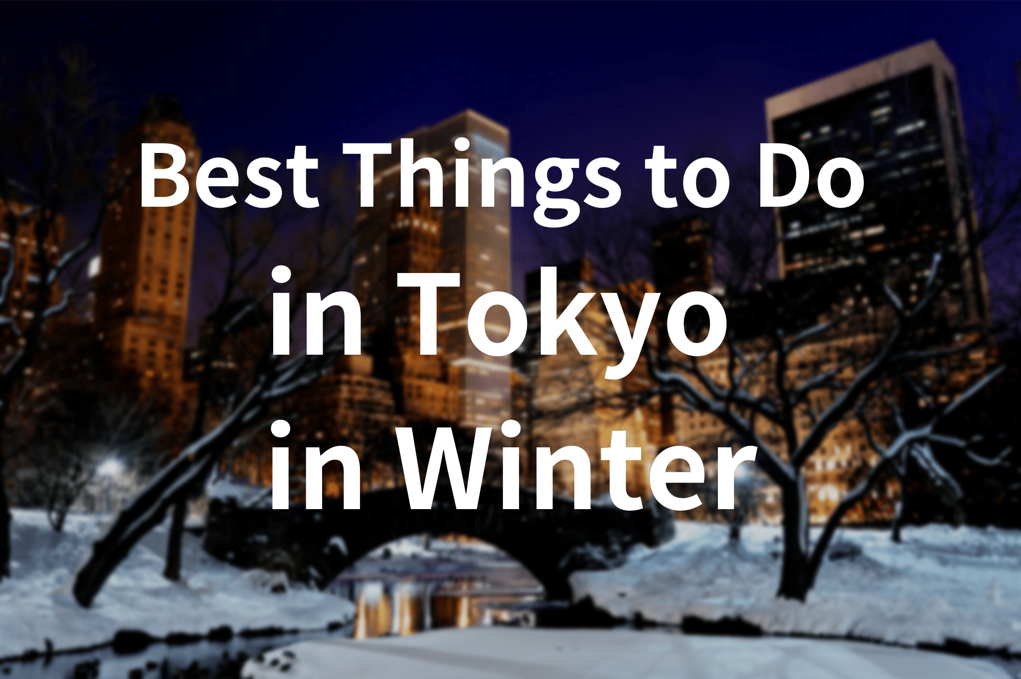 Best Things to Do in Tokyo in Winter-min