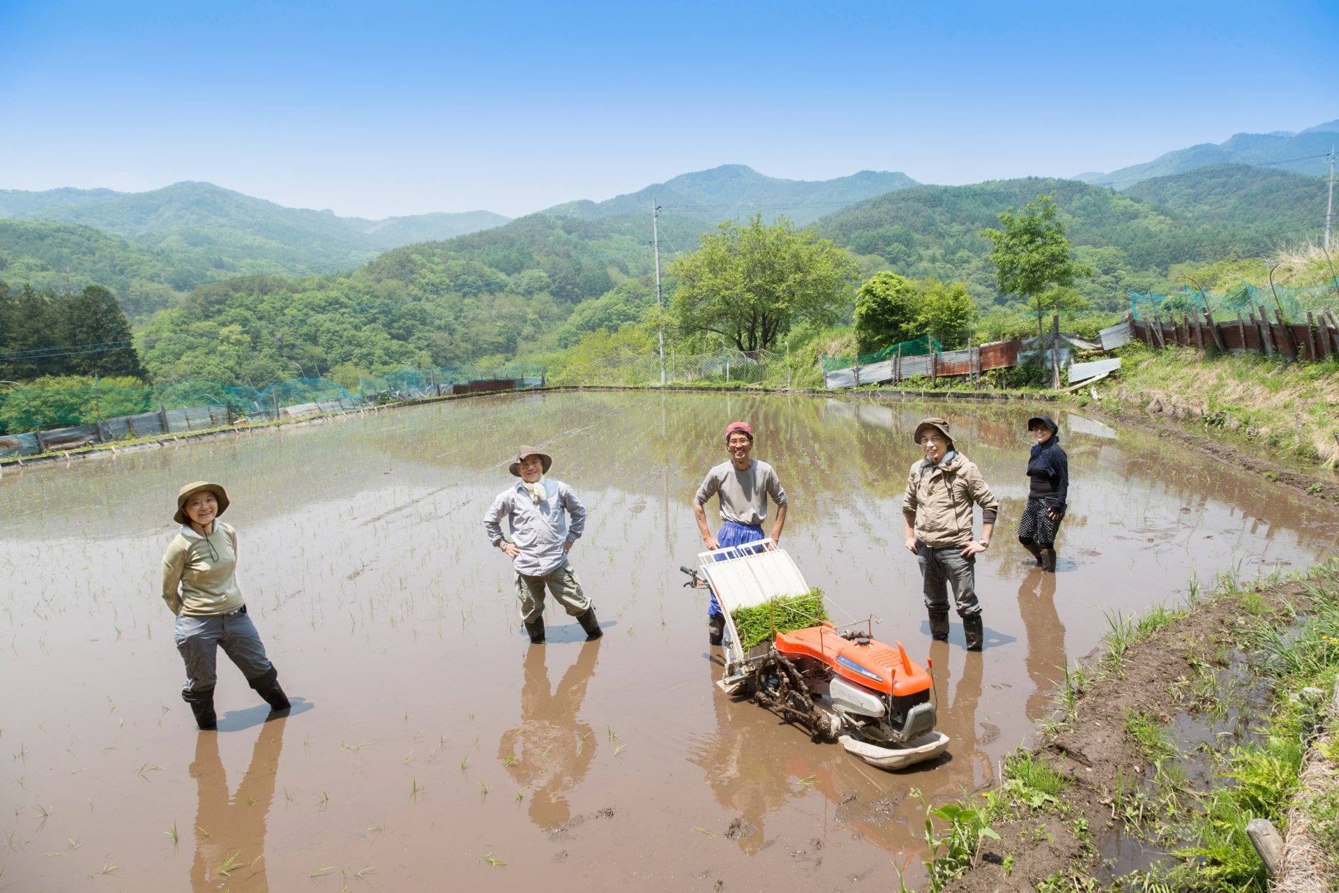 Japanese farmers in the countryside