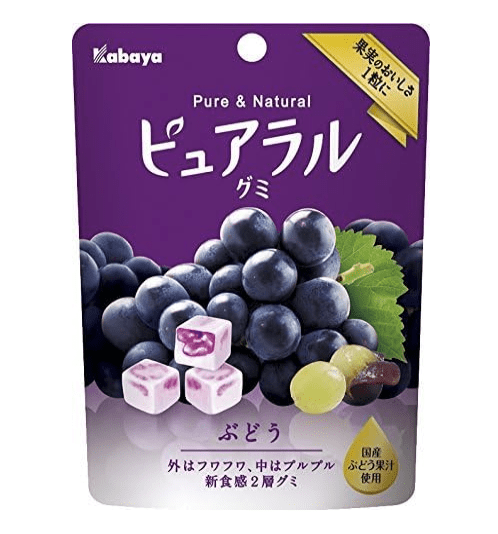 Kabaya Pureral Gummy Candy, Grape Flavor