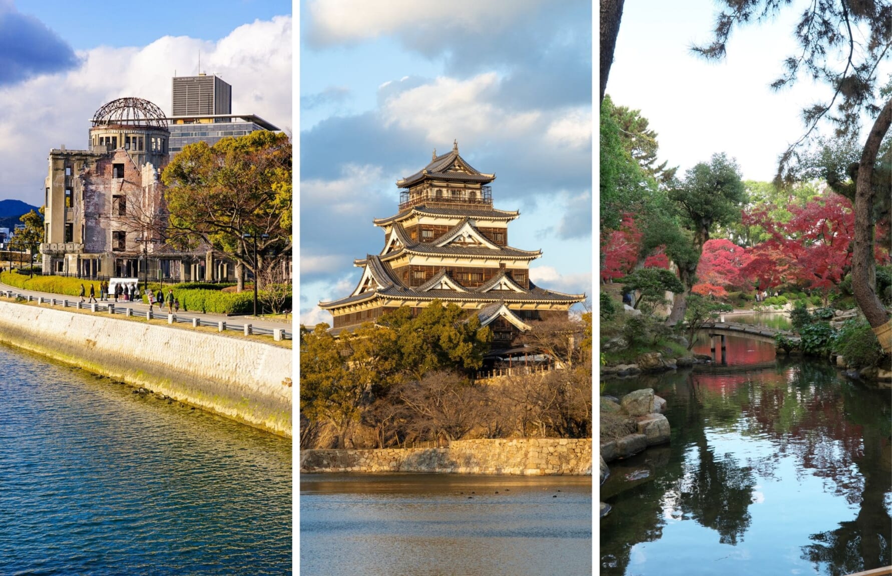 Hiroshima Peace Memorial Park and Museum, Hiroshima Castle, and Shukkeien Garden