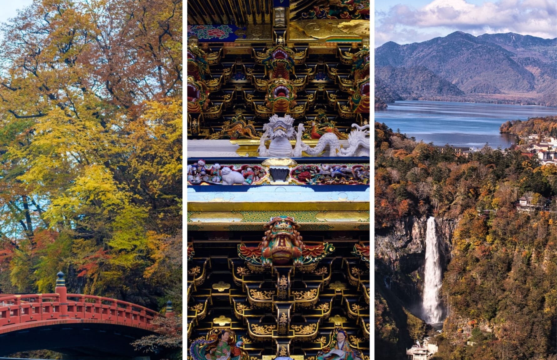 Shinkyo Bridge, Nikko Toshogu, and Kegon Falls