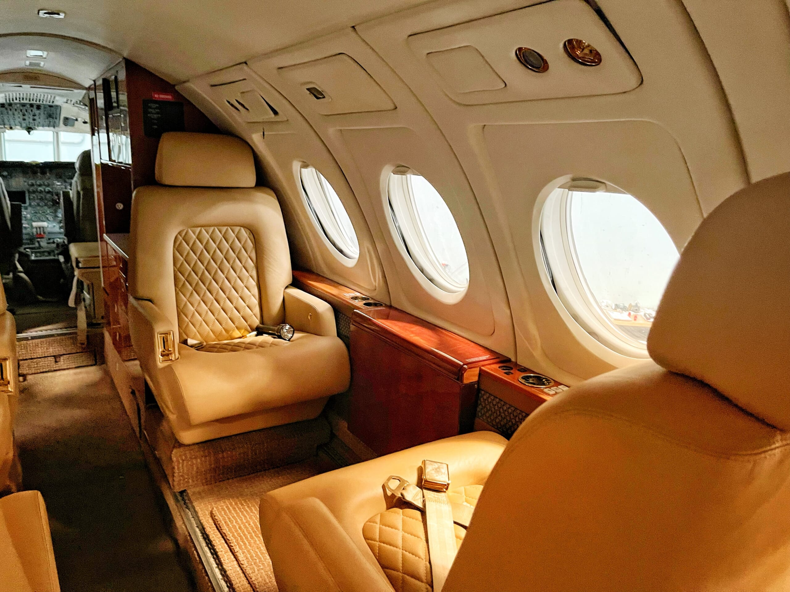 Interior of private jet