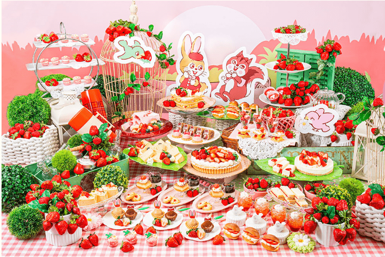 Strawberry Sweets Buffet with Kuppy Ramune-min