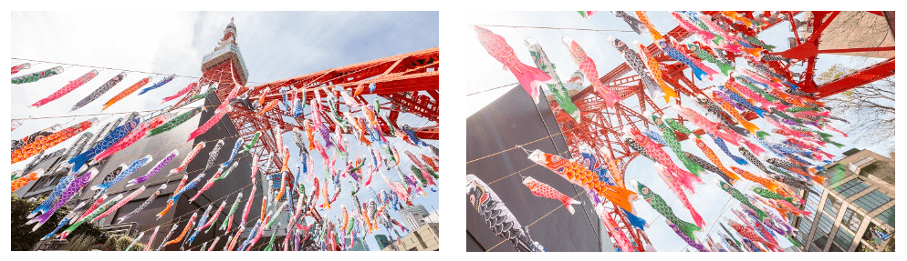 333 Carp streamers and Saury streamers at Tokyo Tower-min