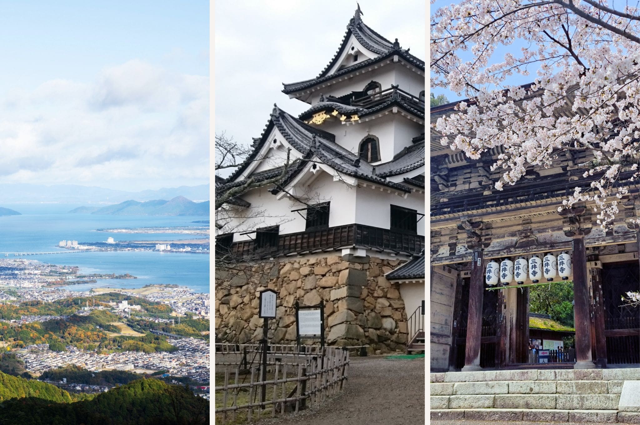 Lake Biwa, Hikone Castle, and Miidera Temple