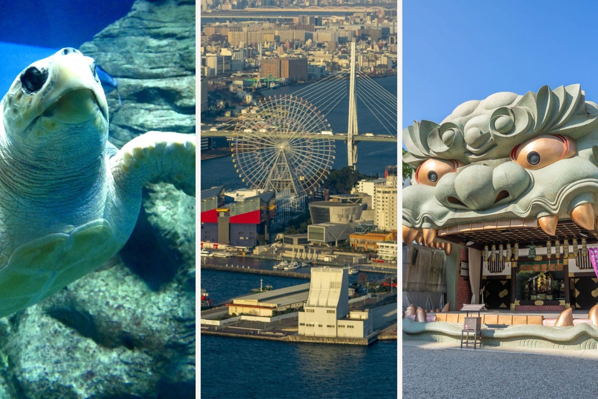 Kaiyuukan Aquarium, Tempozan Ferris Wheel and Namba Yasaka Shrine