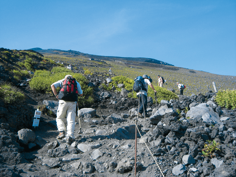 climbing Mt. Fuji